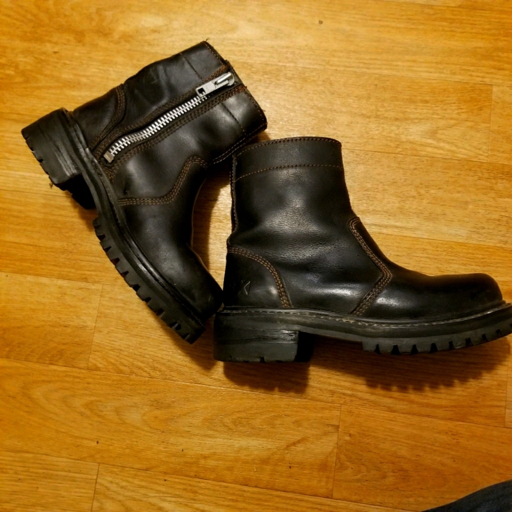Bada$$ leather motorcycle boots MIDI